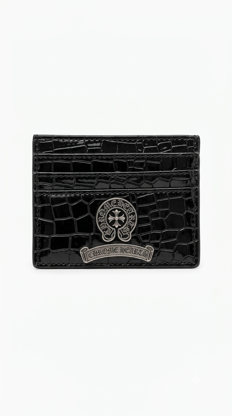 Chrome Croco Leather Black