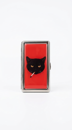 Red Cat Tin Metal Wallet