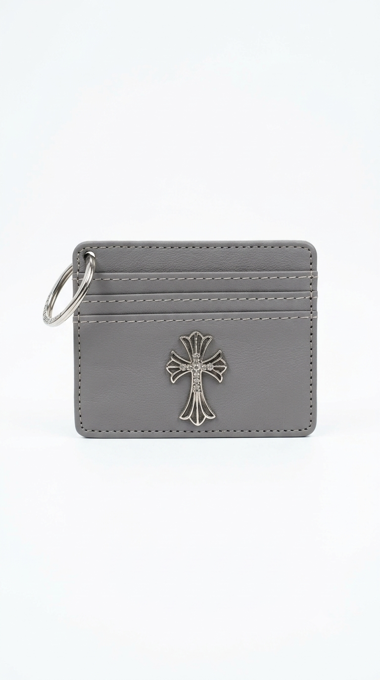 Cross Hanging Grey Wallet