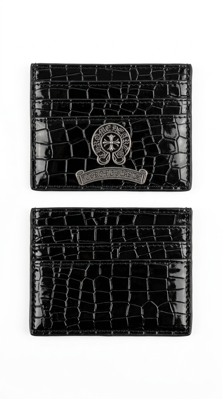 Chrome Croco Leather Black