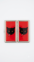 Red Cat Tin Metal Wallet