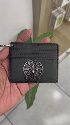 Chrome Hanging Black Wallet