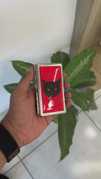 Red Cat Tin Metal Wallet